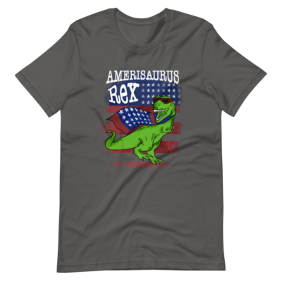 Amerisaurus Rex With American Flag Short-Sleeve Unisex T-Shirt