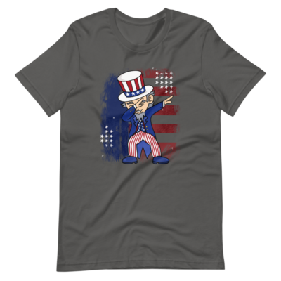 Dabbing Uncle Sam With American Flag Short-Sleeve Unisex T-Shirt