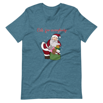 Christmas Santa Claus With Cats For Everybody Gift Short-Sleeve Unisex T-Shirt