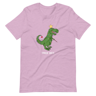 Christmas Tree Rex Dinosaur With Sparkling Star Short-Sleeve Unisex T-Shirt