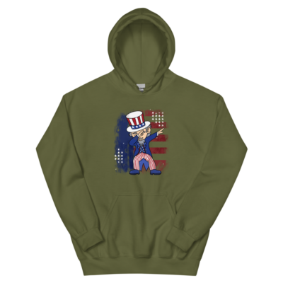 Dabbing Uncle Sam With American Flag Unisex Hoodie